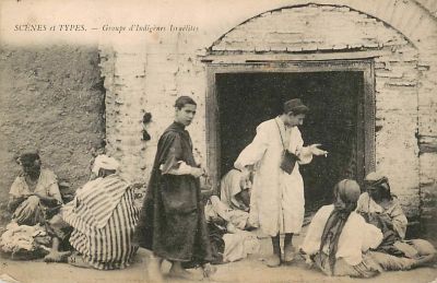 גלויה עם קבוצת יהודים, מרוקו 1915.