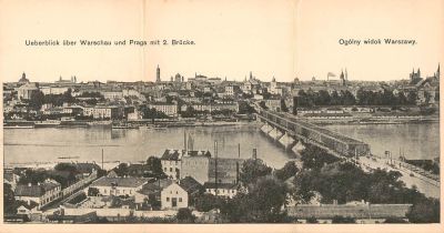 פנורמה של ורשה 1915. מורכבת משלוש גלויות.