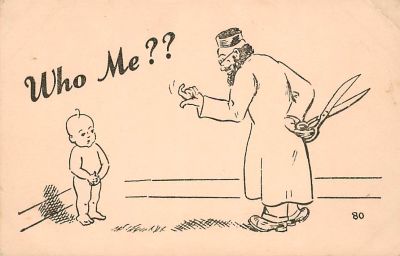 גלויה אחת, ברית מילה הומוריסטית 1915.