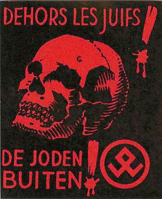 לוט 3 תוויות אנטישמיות בלגיות גודל: 6 ס"מ/5 ס"מ.