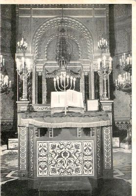 גלויה עם בית הכנסת של פירנצה, איטליה שנות החמישים.