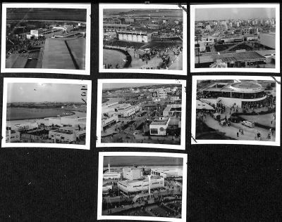 לוט 7 תצלומים של יריד הלבנט, תל אביב, 1930. גודל: 5/6 ס"מ.