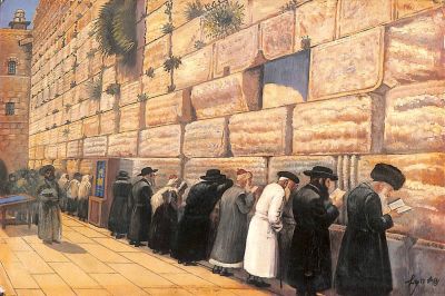 הדפס אחד שנות השמונים, הכותל המערבי. גודל: 16/24 ס"מ.