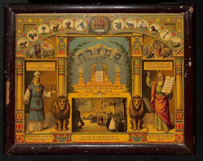 ליטוגרפיה אחת ממוסגרת שנות ה-30 - מזרח. גודל: 20/24 ס"מ.