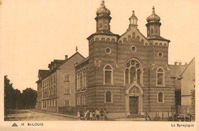 גלויה אחת עם בית הכנסת באלזס 1915.