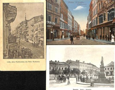 לוט שלוש גלויות אזורים יהודיים במזרח אירופה כ. 1910.