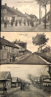 לוט שלוש גלויות אזורים יהודיים במזרח אירופה כ. 1910.