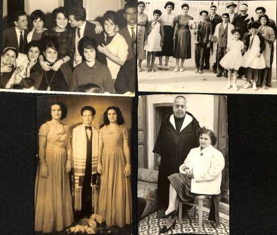 לוט 4 תצלומים של משפחות יהודיות במרוקו. גודל: 10/15 ס"מ.