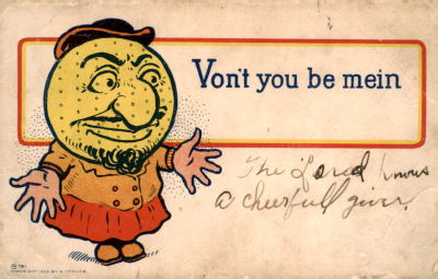 גלויה הומוריסטית, ארה"ב 1900.