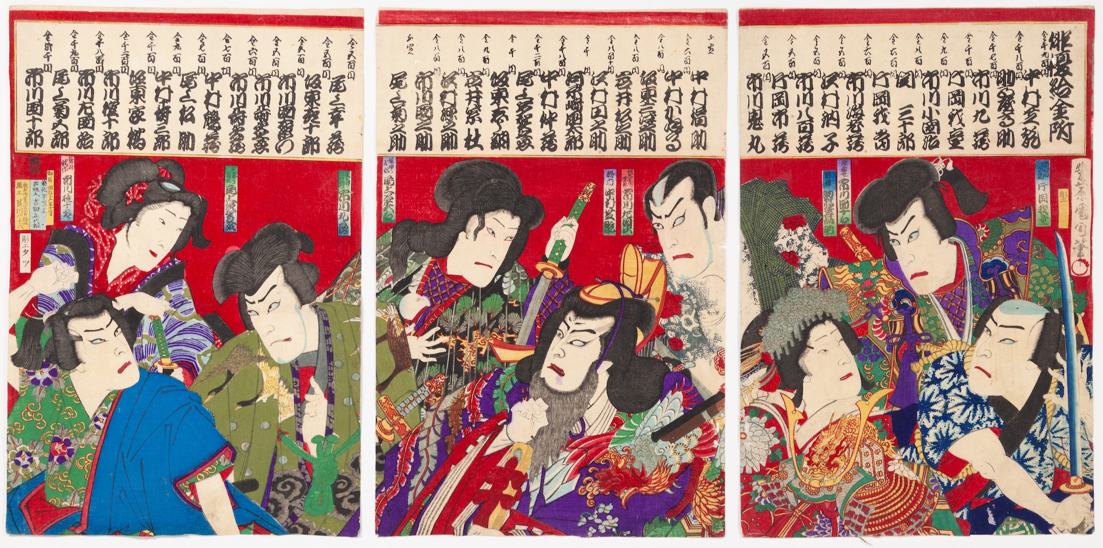 Kunichika Toyohara, Actors and Salary Ranking, Tattoo Print