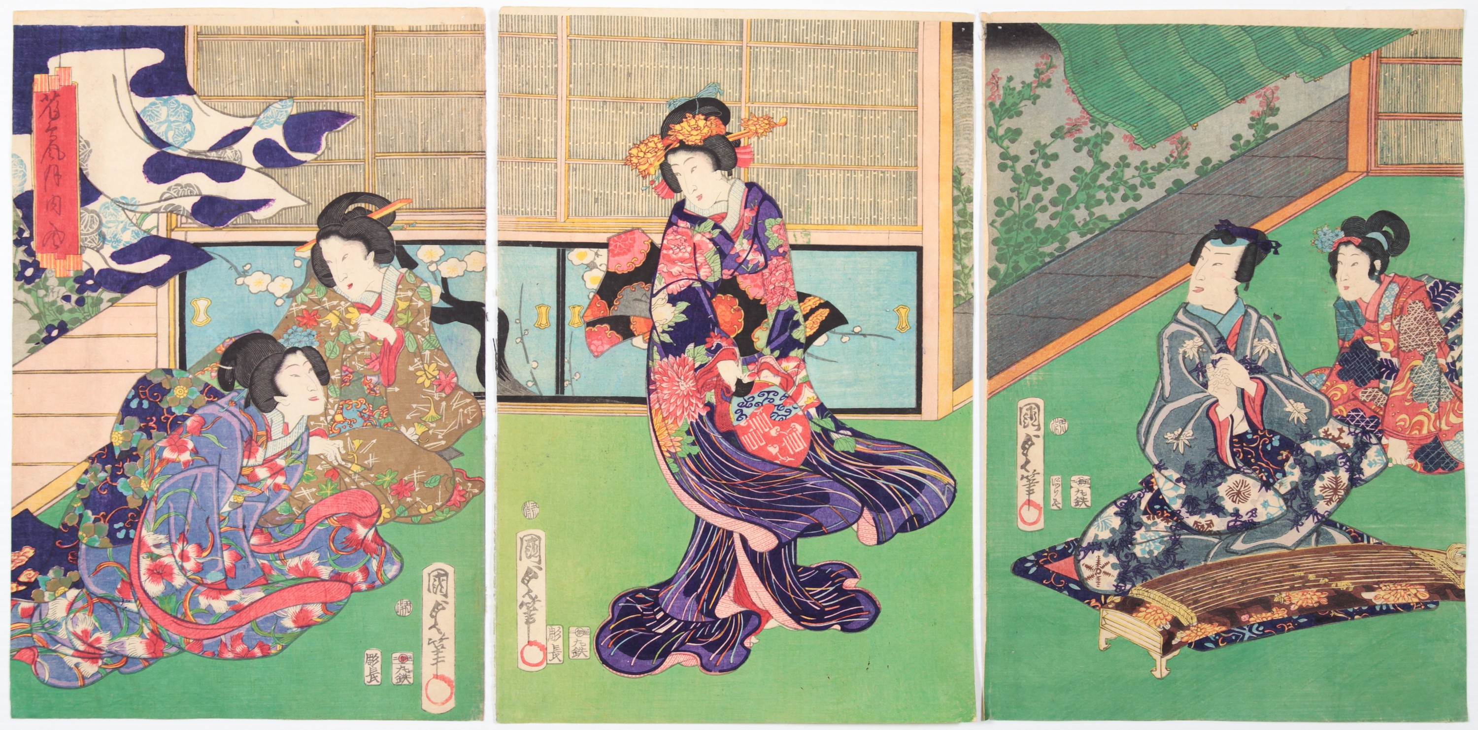 Kunisada II, Wind from Kachofugetsu, Beauty of Nature, Genji