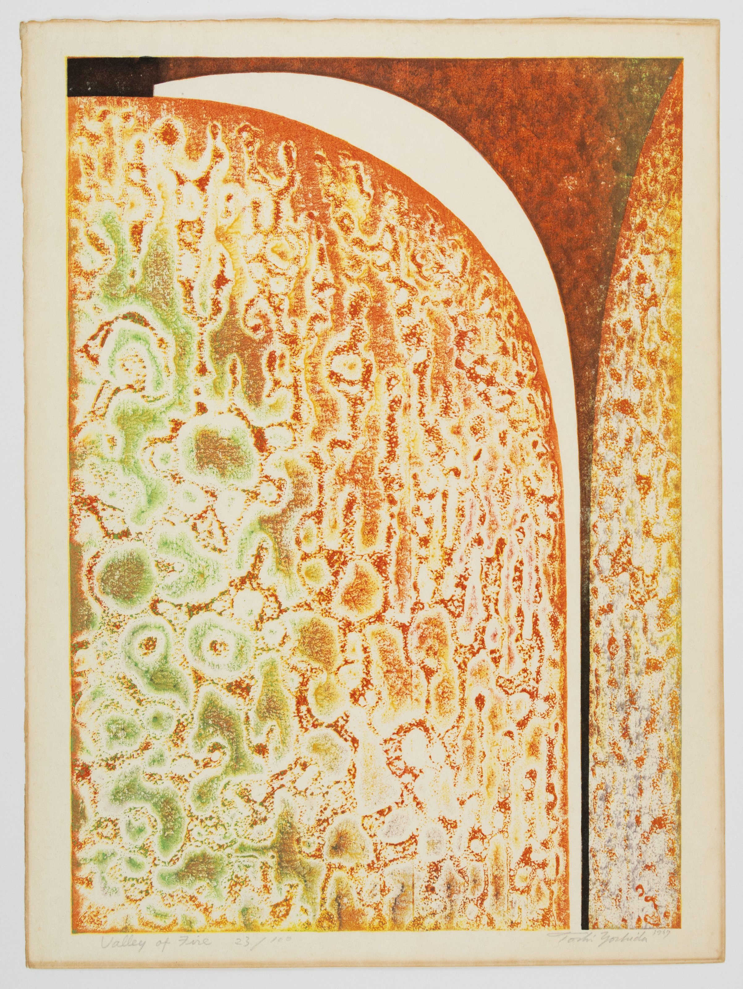 Toshi Yoshida, Valley of Fire (Edition 23/100), Sosaku-Hanga