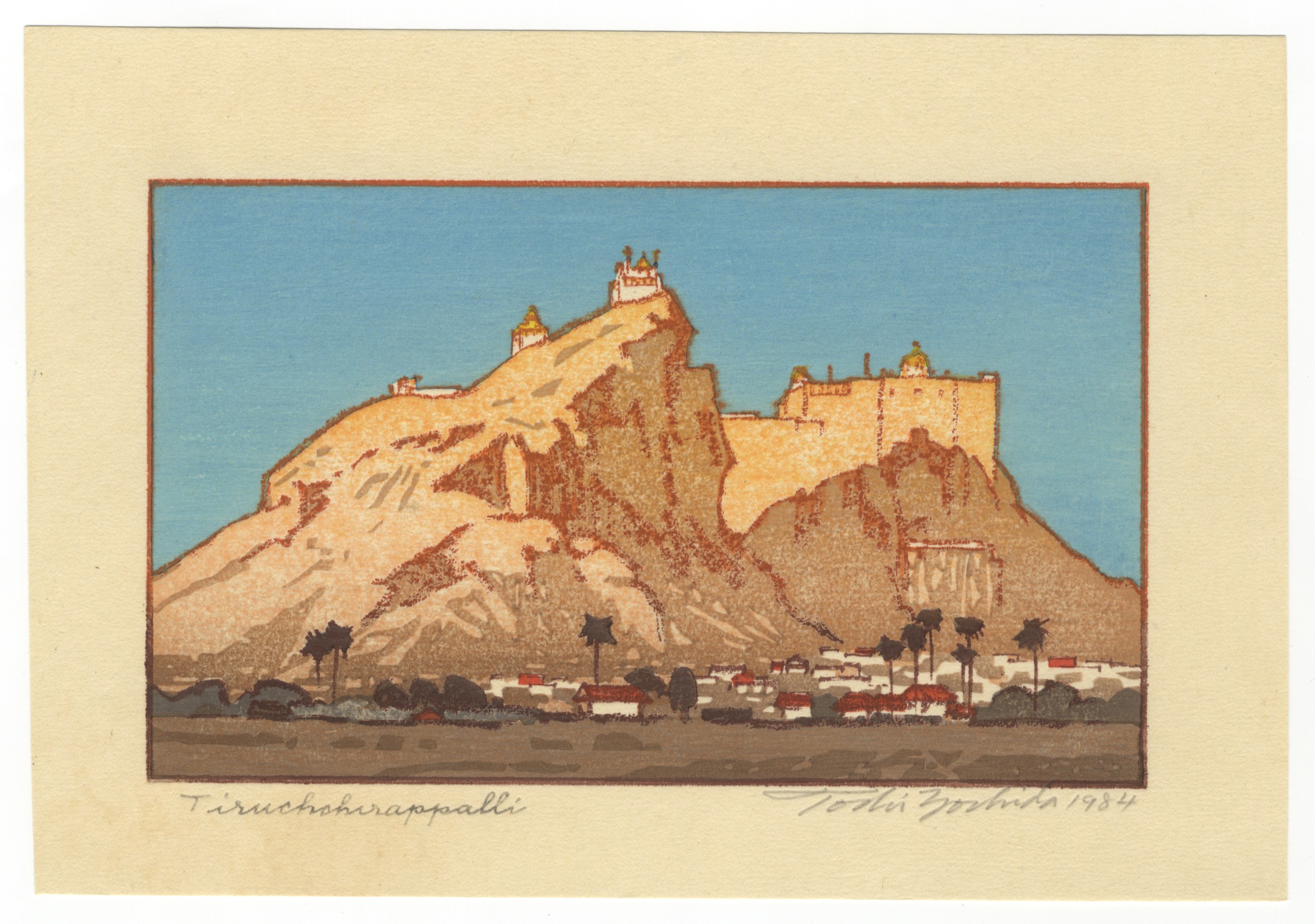 Toshi Yoshida, Tiruchirappalli, Pencil Signature