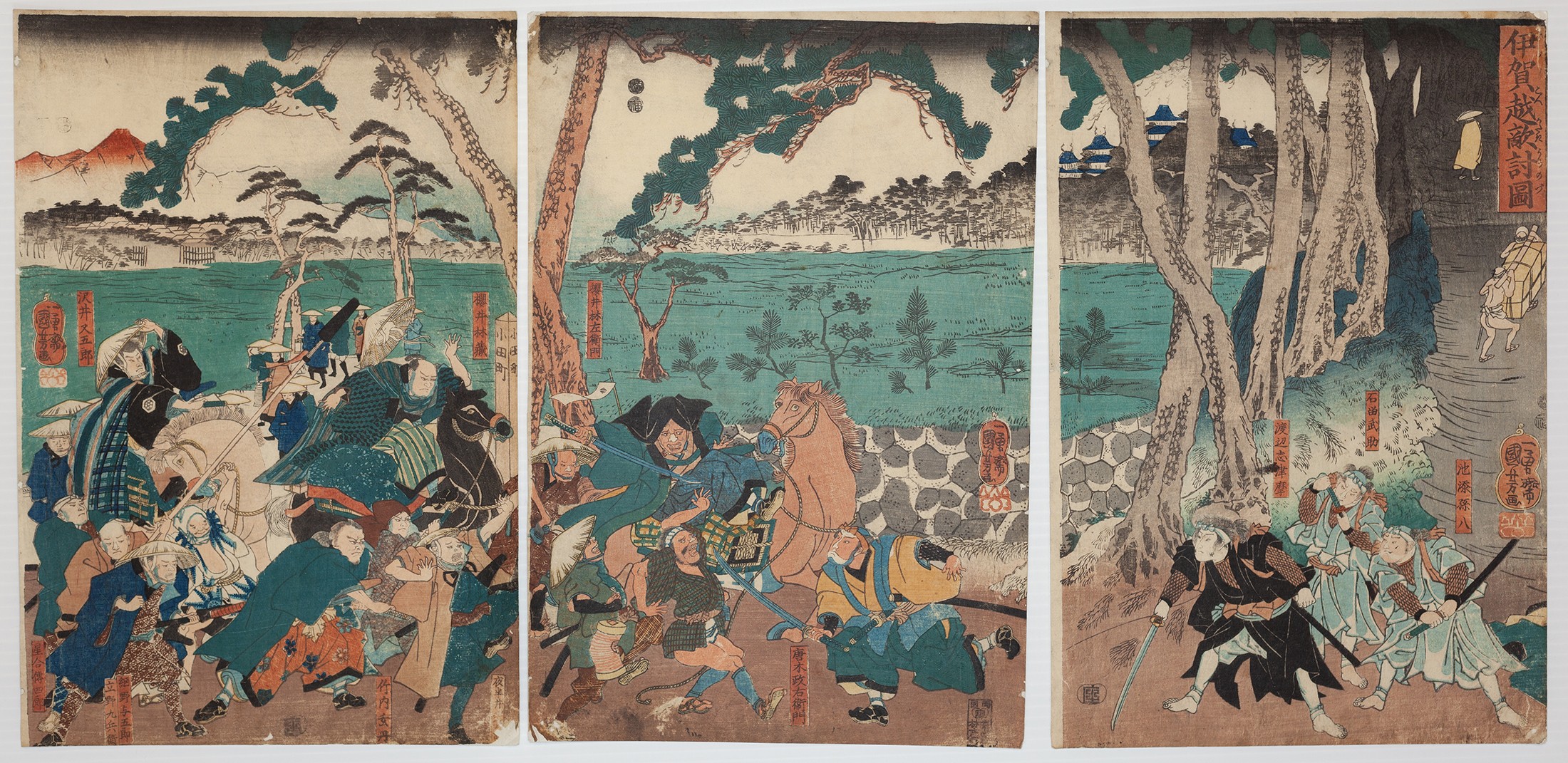 Kuniyoshi Utagawa, Vengeance at Iga Pass, Musha-e