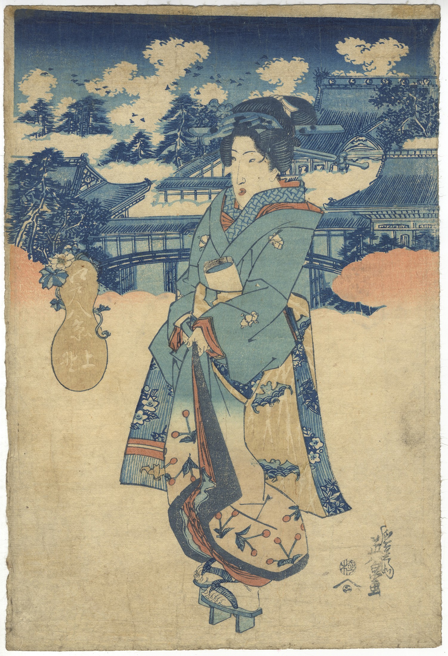 Eisen Keisai, Ueno, Eight Views of Edo, Antique Ukiyo-e