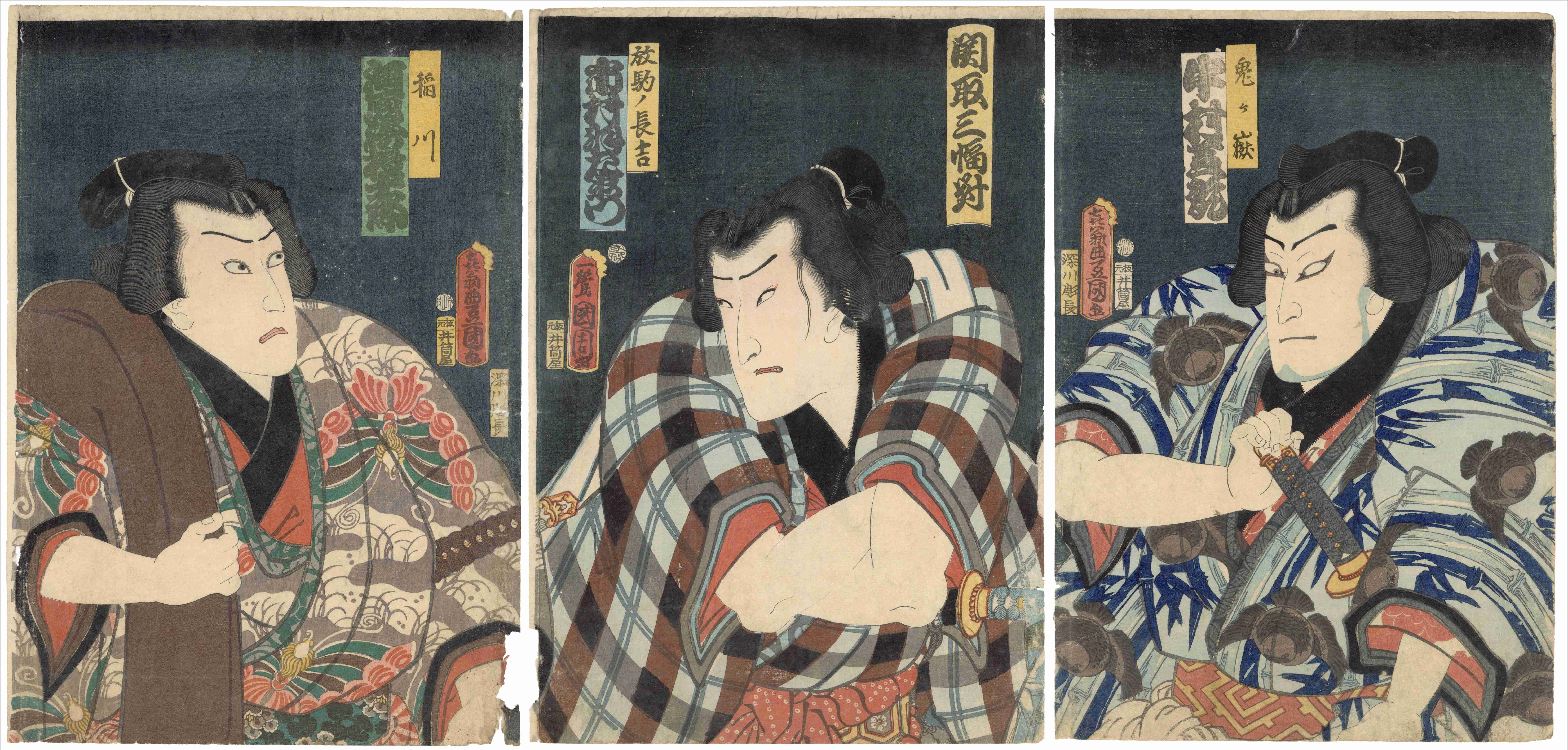 Toyokuni III, Kunichika, Mitate-e, Actors as Sumo Wrestlers