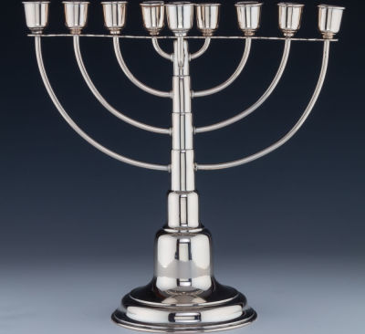 A Silver Chanukah Menorah by Eugen Marcus. A SILVER CHANUKAH MENORAH BY EUGEN MARCUS. Germany 