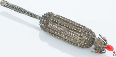A Silver Megillah Case. A SILVER MEGILLAH CASE. Yemen or Holy Land, c. 1880. Hand made. 