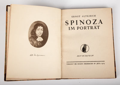 10. ERNST ALTKIRCH SPINOZA IM PORTRAIT JENA 1913 111 p., with 28 plates. Binding leather 
