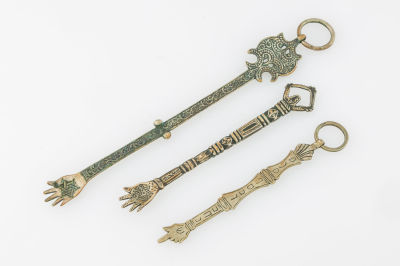 43. A GROUP OF THREE TORAH POINTERS. Morocco, 20th century. Each cut is hand engraved with 