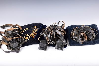 26. THREE PAIRS OF TEFILLIN. Probably Israel, c. 1960â€™s - 90â€™s. Ashkenaz style. Not. 26. 
