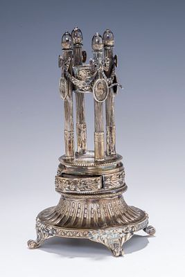 A NEO-CLASSICAL SILVER HAVDALLAH COMPENDIUM. Germany, c. 1880. On four feet. With a removable 