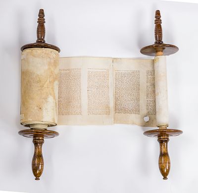 A SMALL SEFER TORAH. Poland or Russia, c. 1800. Beis Yosef ksav. On apparently the original 
