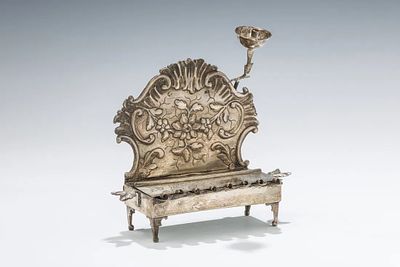 A SILVER HANUKKAH LAMP. Berlin, 1804 - 1815 MENORAH. A SILVER HANUKKAH LAMP. Berlin, 1804 -