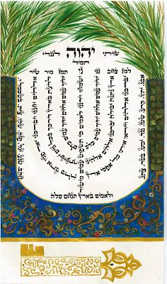 AN ILLUMINATED SHIVITI ON VELLUM. Israel, modern. Hand written in a beautiful veilish ksav.
