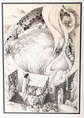 BARUCH NACHSHON. Ink on paper. 19 inches x 13 inches. Nachshon was born in Haifa. His parents