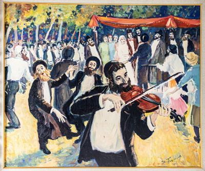 MARK FURMAN. (Ukraine, 1945 - Israel, 2014) Oil on canvas. Wedding party. 38" x 31.5".