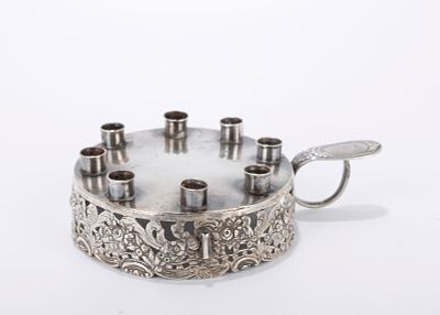 AN 800 SILVER HANUKKAH LAMP. [object Object]
