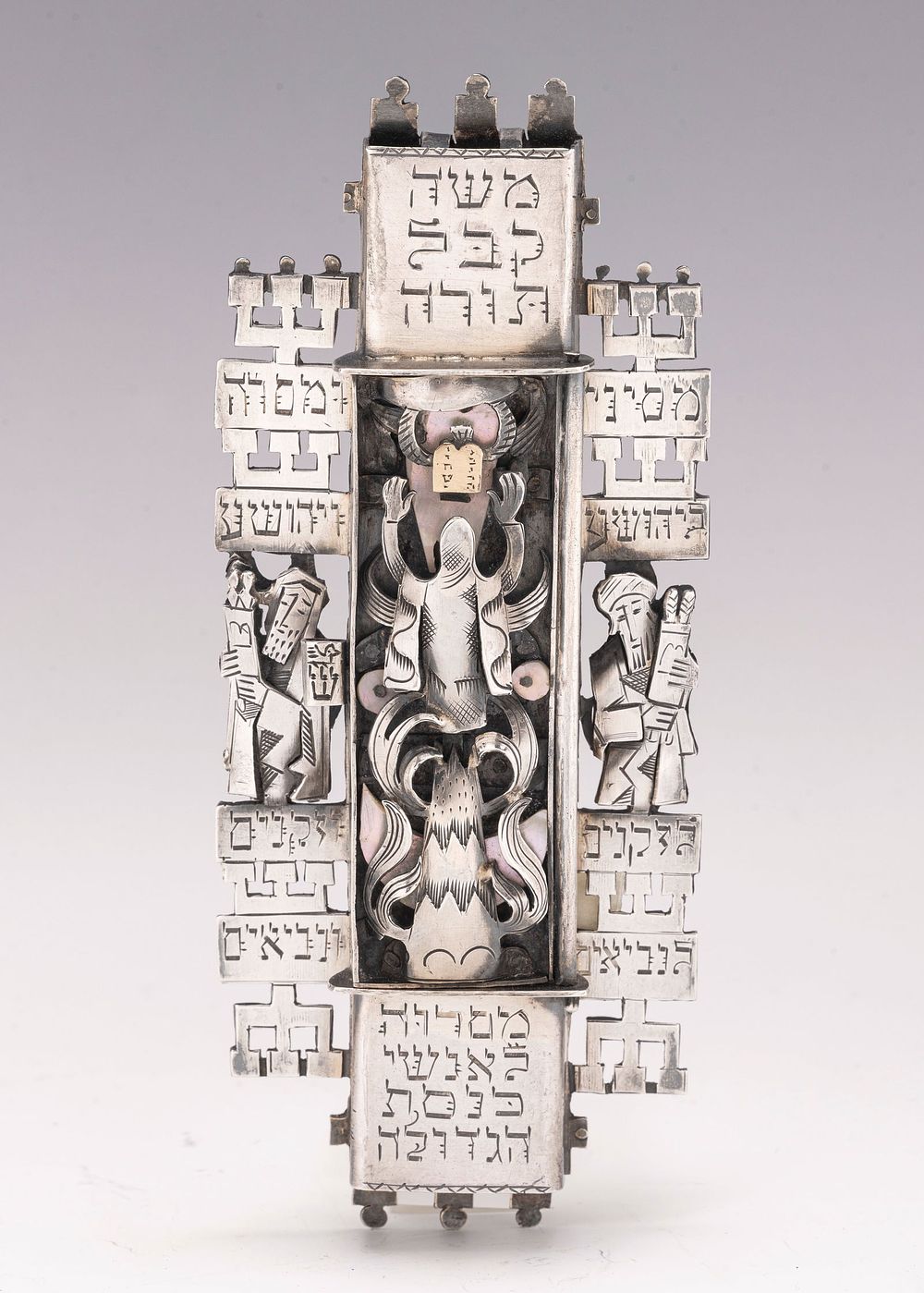 ILYA SCHOR (1904, Ukraine - 1961, New York) RARE AND IMPORTANT STERLING SILVER MEZUZAH. ILYA 