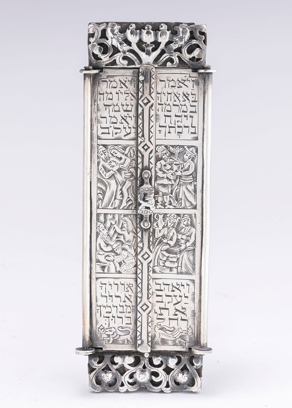 ILYA SCHOR (1904, Ukraine - 1961, NewYork) RARE AND IMPORTANT STERLING SILVER MEZUZAH. ILYA 