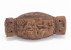 A RARE BOXWOOD HEBRAIC SNUFF BOX. Probably Dutch, c. 1800. Hand carved on all sides with תמונה - 2
