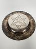 A SILVER HAVDALAH PLATE. Germany, c. 1900. Crimped edging and a chased border. The inner plate תמונה - 2