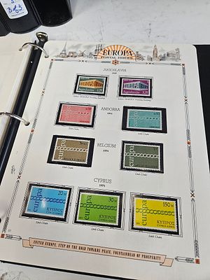 A COLLECTION OF THREE ALBUMS “EUROPA POSTAL ISSUES”. Three three-ring binders of mint stamps of 