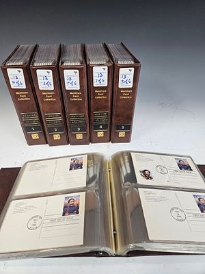 A COLLECTION OF HUNDREDS FIST DAY AND OTHER POSTCARDS. Hosted in 6 albums (5 maximum card 