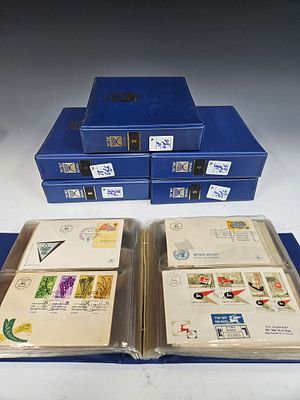 A MASSIVE AND IMPORTANT COLLECTION OF ISRAELI FIRST DAY COVERS. Hosted in 5 albums. Over 500 