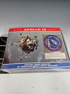 OFFICIAL NASA EMBLEMS OF AMERICA'S GREAT SPACE MISSIONS. A black faux morocco binder lettered 