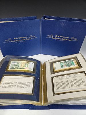 THE WORLD'S MOST TREASURED BANKNOTES. A collection of three binders, each consisting of 