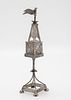 A SILVER SPICE TOWER. Vienna, c. 1890. On fourcupped feet and a square main section and tower תמונה - 1