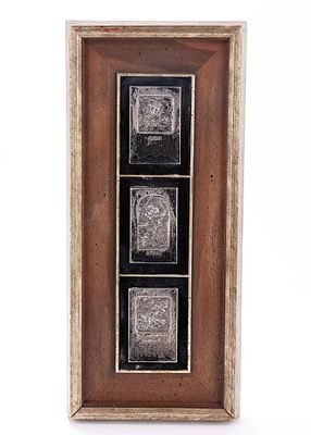 THREE SMALL SILVER PLAQUES BY BORIS SCHATZ. Israel, c. 1970. Consisting of three different 