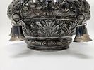 A SILVER TORAH CROWN. Hungarian, 20th century. Chased with fruits, scrolls and other organic תמונה - 1