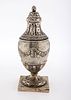 A SILVER SPICE CONTAINER. The Netherlands, 19th century. On a square base. Later engraved with תמונה - 1