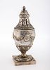 A SILVER SPICE CONTAINER. The Netherlands, 19th century. On a square base. Later engraved with תמונה - 2
