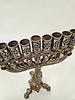 A LARGE HANUKKAH MENORAH. Probably Israel, Modern. With a gilded body and applied stones, metal תמונה - 9