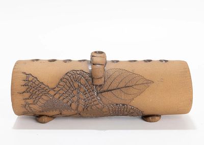 A HAND MADE CERAMIC HANUKKAH LAMP BY MARTA. Israel, modern. Hand decorated with Israeli 