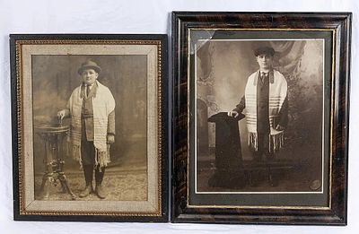 THREE EARLY LARGE PHOTOGRAPHS OF BAR MITZVAH BOYS. New York, c. 1920. A lovely type 1 