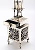 A MONUMENTAL STERLING SILVER HAVDALAH COMPENDIUM. On four stylized feet with a lattice work main תמונה - 2